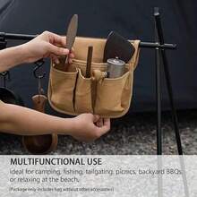 Kermit Chair Armrest Storage Bag, Multi-Pocket Canvas Design, Wear-Resistant And Durable, Can Store Phone, Water Bottle, Keys And Small Tools, Folding Chair Side Storage Bag, Suitable For Outdoor Camping, Picnic And Fishing - Multicolor - View 5