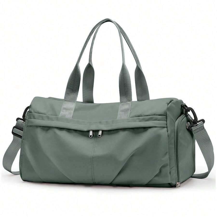 Women's Fitness Bag With Wet Compartment, Fashionable Men's Travel Bag, Large Capacity Travel Bag With Multiple Compartments And Shoe Compartment - 軍綠色 - 查看 1