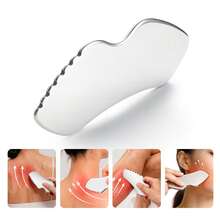 Alat Pijat Gua Sha Stainless Steel - Pisau Gua Sha Pengikis Otot - Mobilisasi Jaringan Lunak, Alat Pijat Gua Sha untuk Punggung, Kaki, Lengan, dan Tubuh - Perak - View 1