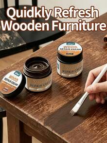 Wood Repair Paste - Furniture Repair Paste, Brown Repair Paste. Suitable For Repairing Scratches, Cracks And Faded Marks. Suitable For Wooden Doors, Windows, Cabinets, Tables, Chairs, Floors And Office Furniture - Solid State - View 4