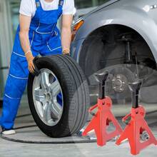 2Pcs Axle Stands FloorJack Heavy Duty Lifting 3 Ton Capacity Stand Car Caravan - 280-415mm - View 7