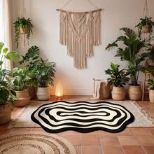 1pc Washable Non-Slip Zebra Pattern Diatom Mud Carpet, Easy Daily Cleaning, Non-Slip Bottom And Water-Absorbent Surface, Summer Essential, Simple Creative Unique Design, Suitable For Bathroom, Kitchen, Dining Room And Other Living Scenes, All-Season Daily Style - Multicolor - View 5