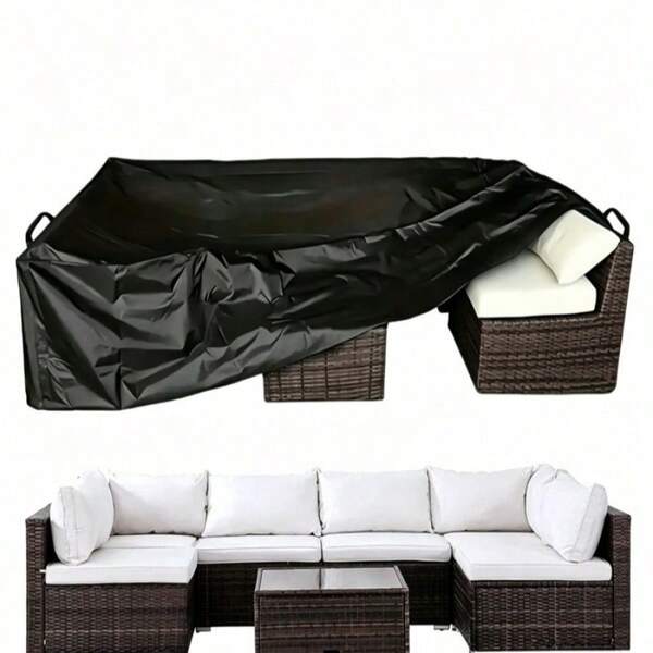 Garden Furniture Cover With 2 Handles, Patio Furniture Cover, Square Table And Chair Furniture Cover, Durable And Thickened Polyester Material, UV Resistant, Essential For Patio Owners