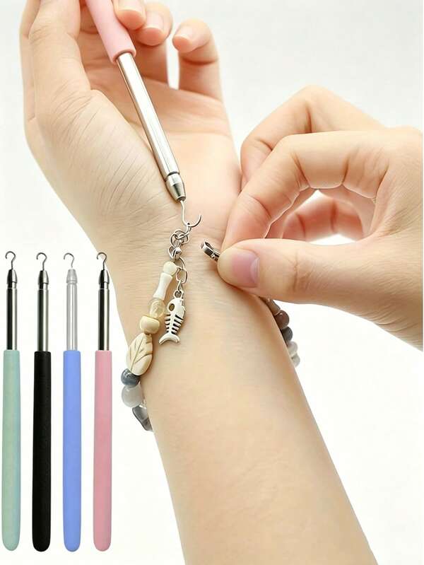1 Pc Bracelet Helper, Metal Jewelry Hook Tool, Adjustable Length Wrist Assist Tool For Necklace & Bracelet Wearing, Simple One-Hand Jewelry Clasp Helper, Stylish Portable Accessory For Daily Use, Gifts & Personal Care Styling Tool
