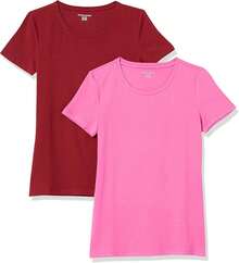 Camiseta de manga corta con cuello redondo de corte clásico  Essentials para mujer - Carbón Mezcla - Ver 20