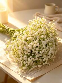 40 piezas/20 piezas/10 piezas/1 pieza Flores artificiales de aliento de bebé blanco, sueltas, adecuadas para decoración del hogar, decoración de mesa, arreglo floral DIY, boda, decoración de jardín, boda, ramo, decoración de jarrón, fiesta del Día de San Valentín, habitación, decoración de sala de estar, decoración de otoño - Blanco - Ver 4