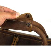KomalC - Bolsa de Viaje de Piel para Hombres y Mujeres, de Grano Completo, para Fin de Semana, Deportes y Gimnasio - Marrón, Búfalo Envejecido Bronceado - Búfalo envejecido bronceado - Ver 6