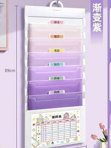 1pc A4 Folding File Folder, Wall-Mounted Document Storage Bag, 7-Layer Gradient Storage Bag, Large Capacity Document Organizer Wall Accordion Bag Hanging Subject Storage Bag Stationery, Suitable For School Textbooks, Office Organization, Space Organization, Portable Handle - A - View 10
