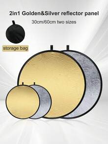 A4尺寸 30cm/60cm 2合1/3合1 反光板 金色/銀色 迷你便攜攝影反光板,可折疊戶外補光板,人像攝影補光反光板,便攜折疊戶外自拍道具 - 查看 2