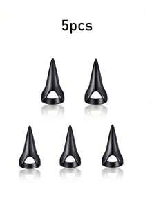 5/1pc Classic Gothic Style Hair Accessories, Simulated Character False Fingernails, Metal Full Finger Rings, Used For Braiding, Curling, Wigs And Accessories, Essential For Holiday Cosplay And Hair Salon - Multicolor - View 12