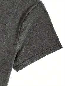 Men's Short-Sleeved T-Shirt With Round Neck And Letter Print Design, Summer Fashion. - 深空灰 - 查看 4