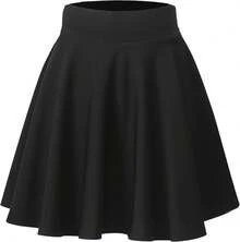 Hoerev - Falda Corta Plisada de Cintura Alta para Mujer y niña - Cintura elástica gris - Ver 18