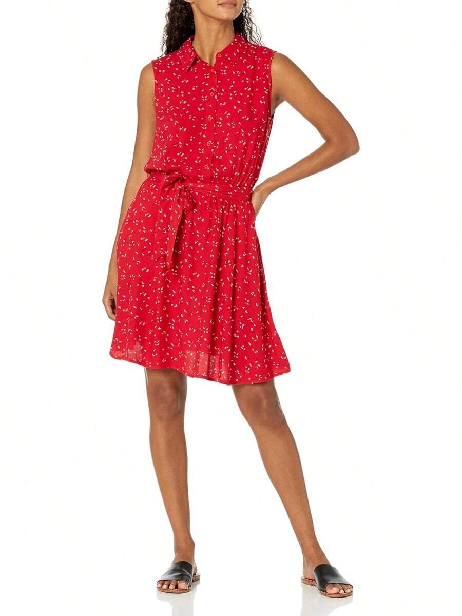 Vestido Camisero Tejido Sin Mangas para Mujer de  Essentials - Azul aguamarina, amapola - Ver 1