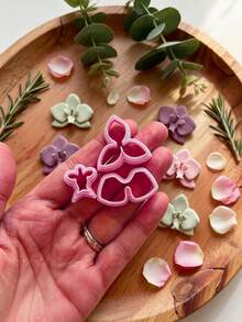 Orchid Polymer Clay Cutters, Delicate Orchid Petal Shapes For Nature-Inspired Handmade Earring Craft Supplies - Pink - View 1