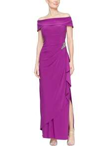 Alex Evenings - Vestido Largo para Madre de la Novia con Mangas voladas para Mujer con Cintura Imperio Fruncido (Tallas pequeñitas y Normales) - Salvia de hielo - Ver 12