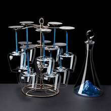 European Style Light Luxury Blue Iceberg Transparent Glass Decanter High-Value Red Wine Filter And Wine Dispenser - View 6