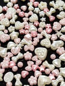 Pearl Colored Bow, Heart Five Pointed Star Mixed Style, DIY Handmade Bead Bracelet, Necklace, Bag Accessories Wholesale - Multicolor - View 4