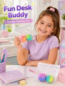 Schylling Juguete Sensorial Squishy Fidget, Juguete de Apretar de Bollo de Gelatina de Cristal Transparente con Degradado Arcoíris, Decoración Calmante de Bolsillo Mini para TDAH & Autismo, Juguete Suave para Alivio del Estrés & Ansiedad, Relleno de Calcetín & Regalo de Fiesta de Aula para Niños, Adolescentes, Niñas & Niños - Multicolor - Ver 8