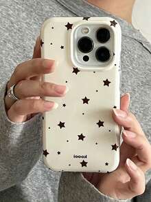 Vintage Black Brown Tortoise Shell Foil Texture Phone Case Compatible With IPhone 16/17 Pro Max, Apple 15 Soft Shell, 14 New 12 Pro Full Coverage 13 Pro Max Shockproof Protective Cover For Women - White - View 2