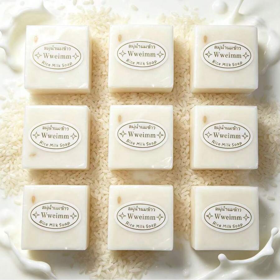 Handmade Rice Milk Soap, Gently Cleanses And Balances Skin, Repairs Skin Texture And Improves Dryness, Non-Irritating And Non-Drying After Use, Natural Gentle Ingredients Suitable For Long-Term Use, Ideal Choice For Daily Facial Care - Quantity - View 1