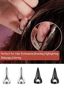 5/1pc Classic Gothic Style Hair Accessories, Simulated Character False Fingernails, Metal Full Finger Rings, Used For Braiding, Curling, Wigs And Accessories, Essential For Holiday Cosplay And Hair Salon - Multicolor - View 7