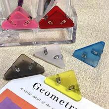 1/5/30pcs Transparent Triangle Clips, Office Stationery, Book Clips, Test Paper Anti-Curl, Acrylic PP Storage Document Folder - Multicolor - View 3