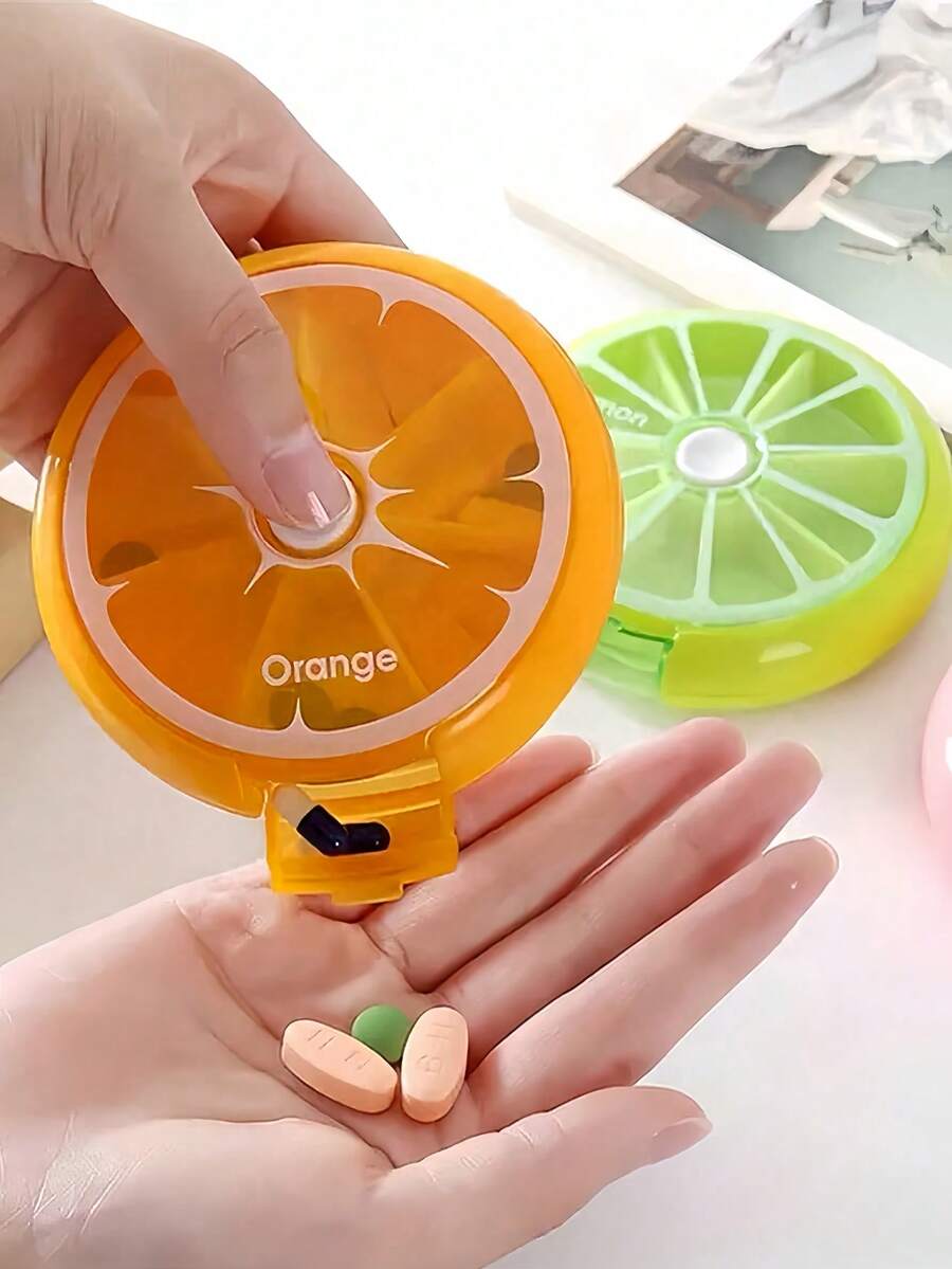 7 Grids Portable Mini Medicine Storage Box Moisture-Proof Leak-Proof For Vitamin Medicine Fish Oil Rotating Pill Bottle Dispenser Independent Lattice Pill Case Travel Daily Pill Box For Students Seniors And Travelers Travel Essentials