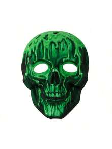1pc Halloween Horror Glow-In-The-Dark Skeleton Mask, Moonlight Panic Head Cover For Party - Multicolor - View 8