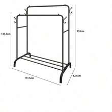 Ultimate Heavy Duty Metal Double Clothes Rail Storage Rack: A Stylish Solution For Hanging Garments, Shoes, Hats & Bags! - White - View 11