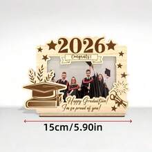 Bingkai Foto Kayu Wisuda 2026 dengan Stand "Jadilah Dirimu Sendiri" Bingkai Foto Selamat Wisuda 2026 Tempat Foto Kenangan Wisuda SMA/Perguruan Tinggi Hadiah Wisuda Dekorasi Meja Pesta Wisuda - D - View 5