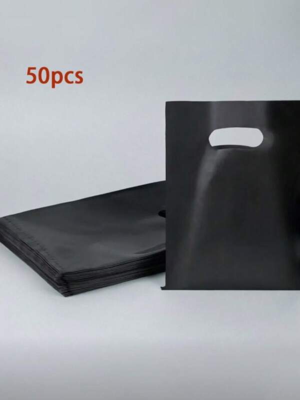1 Paquete de 50 bolsas de basura de tamaño grande reforzadas, bolsas de almacenamiento negras, bolsas de plástico para cocina, hogar, oficina, dormitorio en rosa, verde claro y azul, bolsas de almacenamiento higiénicas
