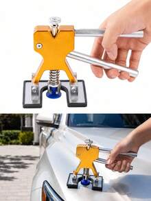 Pops A Dent Dent Repair Kit, Car Dent Puller PDR Tool, Adjustable Gold Dent Lifter, Glue Pulling Tabs, Dent Removal Tool For Car, Truck, SUV, Motorcycle, Refrigerator Body Dent Repair, Hail Damage Door Dent DIY Repair - A - View 7