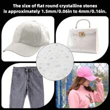 6pcs Hot-Stamping Crystal Rhinestone Transfer Patches, AB Color Shiny Flat-Bottom Round Rhinestone Stickers, 2mm 4mm Hot-Stamping Rhinestone Transfer, Suitable For Clothing DIY Handmade Decoration - Multicolor - View 5