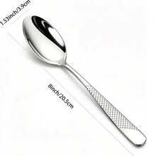 6/8 Buah Sendok Makan Bintang Berlian Emas Perak, Sendok Makan Stainless Steel 8 Inci, Sendok Logam untuk Penggunaan di Rumah, Dapur, dan Restoran, Pembersih Mesin Pencuci Piring, Ramadan, Halloween, Natal - View 2