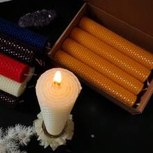 Velas de Panal de Cera de Abeja (Juego de 4 Piezas) | Velas de Pilar de 6 Pulgadas Vertidas a Mano para Centro de Mesa | Diseño de Panal Hecho a Mano | Velas sin Humo para Decoración del Hogar y Regalos de Vacaciones | Velas de Centro de Mesa de Boda de Cera de Abeja, Velas de Larga Duración, Juego de Regalo para Apicultores - Carmesí - Juego de 4 piezas - Ver 10