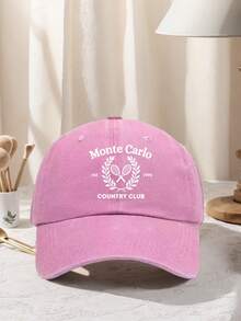 1件中性款 MONTE CARLO 印花棒球帽 可調節設計，適合徒步、登山、旅行及戶外活動防曬 - 蒙地卡羅 - 查看 8