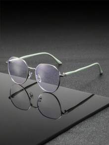 1 Paar Herren-Brille mit Metallrahmen, rund, akademischer Stil, minimalistisch, bequem, neutral, intellektuelle Modebrille, geeignet für Debattierwettbewerbe, Lesekreise und Studentenorganisationen - Transparent - Übersicht 17