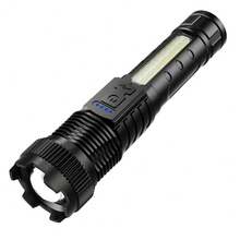 Portable USB Rechargeable Mini LED Flashlight With Pen Clip, ABS Telescopic Zoom Work Light With Side Light, Suitable For Commercial, Home, Fishing And Emergency Lighting - 彩色 - 查看 8