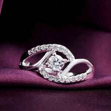 New Streetwear 925 Sterling Silver Shiny Zirconia Diamond Rings For Women Wedding Party Gifts Fine Jewelry Engagement Rings - Silver - View 5