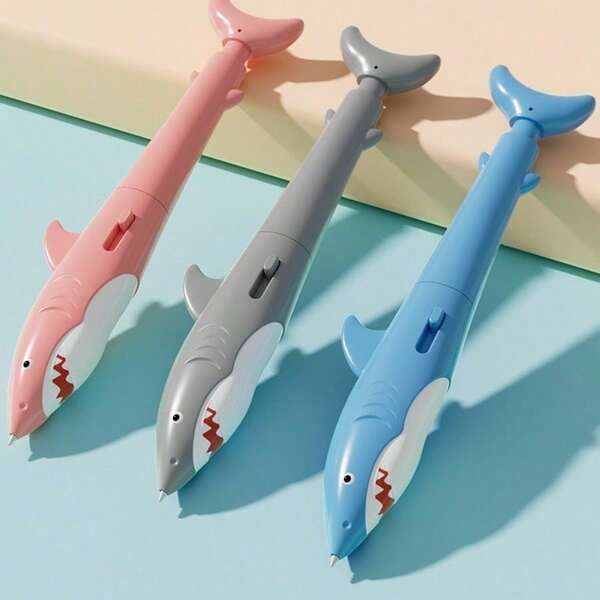 1pc Shark Water Spray Pen, 2-In-1 Ballpoint Pen & Prank Water Gun, Funny Press-To-Spray Novelty Toy, Interactive Party Favor, Cute Marine Animal Stationery Gift (Random Color & Style)