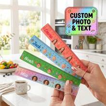 Custom Photo Name Acrylic Ruler, 20cm Cartoon Sport Kids Straight Ruler, Gradient Color School Stationery, Clear Precise Scale, Back To School Supplies For Boys Girls, Personalized Custom Gift For Daily Classroom Study - Multicolor - View 7