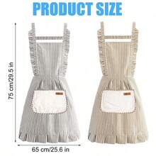 1pc Premium Kitchen Apron, Sweet Style, Workwear, Suitable For All Seasons Cooking, H-Shaped Wide Strap Apron, Unisex, With 2 Pockets, Suitable For Chef Cooking, Gardening, BBQ, Cafe, Painting, Baking - Multicolor - View 4