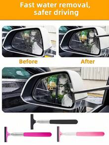 汽車後視鏡刮水器 可伸縮後視鏡雨刷 車窗玻璃刮水清潔器 可延伸長柄 便攜式車內外汽車配件 適用雨天與霧天 - 多色 - 查看 10
