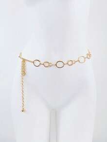 Cadena de Cintura de Metal Estilo Punk, Accesorio de Moda para Atuendos de Chicas Modernas - Plateado - Ver 1