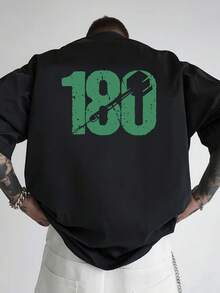 Camiseta de hombre con hombros caídos, diseño de doble cara invertido de 180 grados, camiseta de corte holgado para hombre, ropa masculina de estilo moderno y a, un imprescindible pa - Negro - Ver 3