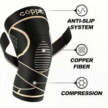 2 piezas de rodilleras con infusión de cobre con correas, mangas de compresión negras, proporcionan estabilidad, diseño moderno, cierre con correa, cómodas y duraderas, adecuadas para actividades diarias, correr, baloncesto, levantamiento de pesas, senderismo, ciclismo, entrenamiento de fuerza en el gimnasio, entusiastas de deportes unisex, opción ideal para amantes de los deportes, equipo de fitness y deportes, rodilleras con correa ajustable, rodilleras de fitness - Multicolor - Ver 6