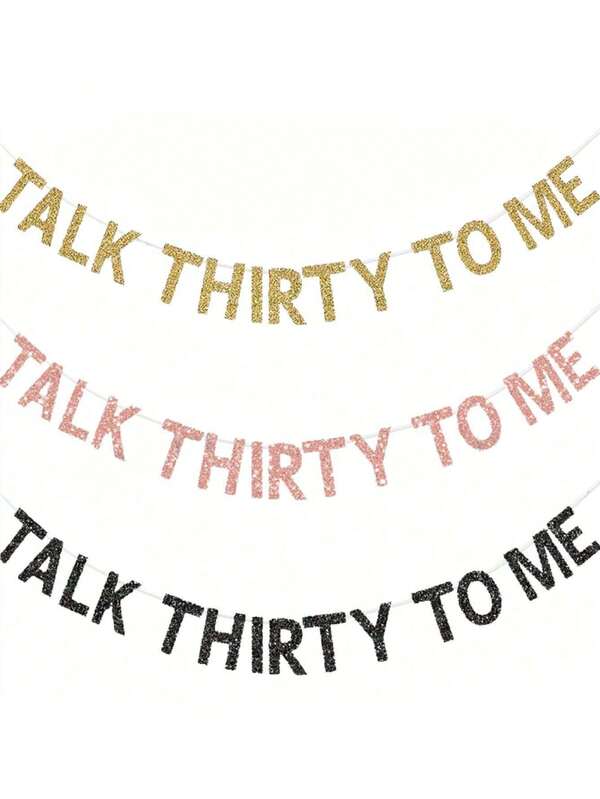 Talk Thirty To Me Banner, Fun Gold Glitter Paper Decoration, Suitable For Men/Women 30th Birthday Party Decor