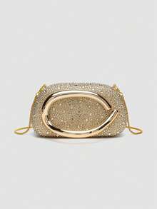 1 Piece Acrylic Clutch Bag, For Valentine's Day, Comfortable And Fashionable, Elegant Handbag, Personalized Gift Option, 2025 Accessory, Fashion Style Suitable For - 金色 - 查看 1