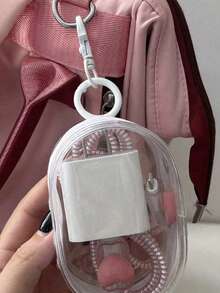 5Pcs/2Pcs/1Pc Portable Mini Transparent Zipper Storage Bag Multi-Functional Travel Accessory Pouch Travel Essentials,Back To School - Simple Style - View 4