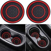 2pcs Premium Anti-Slip Silicone Center Console Mats, 2.75ft Size, High-Quality Rubber Material, Dust-Proof, Red & Black Color - Perfect Protection For Your Car Interior - Car Cup Holder - View 13
